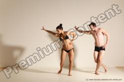 Underwear Woman - Man White Average Short Brown Dancing Dynamic poses Academic